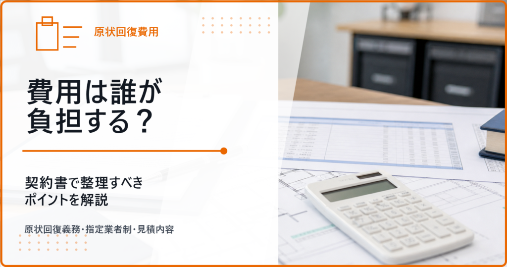 費用は誰が負担する？契約書で整理すべきポイント