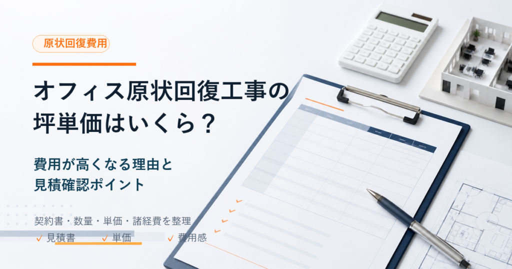 オフィス原状回復工事の坪単価と見積確認ポイント